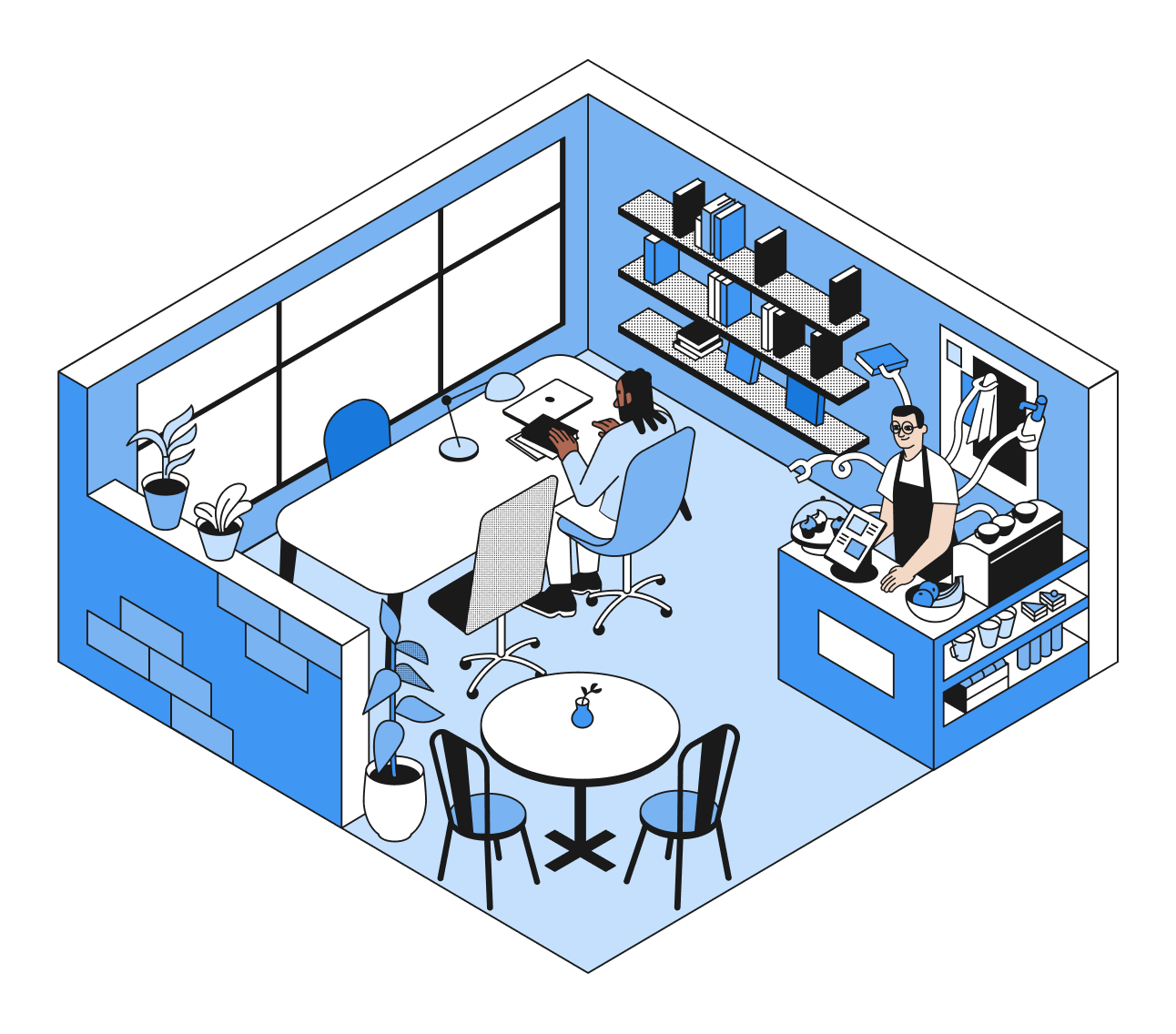 Illustration 'Inside the coffee shop'